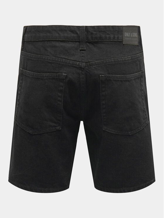Only & Sons Only & Sons Szorty jeansowe Edge 22028012 Czarny Regular Fit