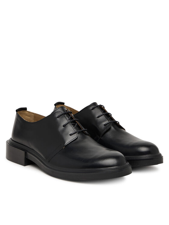 Calvin Klein Calvin Klein Poltopánky Cupped Postman Derby Laceup Lth HM0HM01996 Čierna