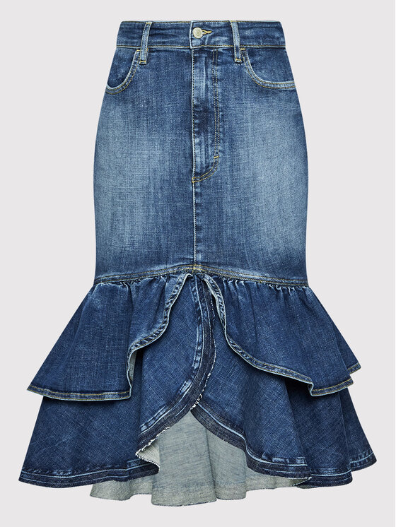 Guess Guess Дънкова пола W2GD32 D3ZTL Син Slim Fit