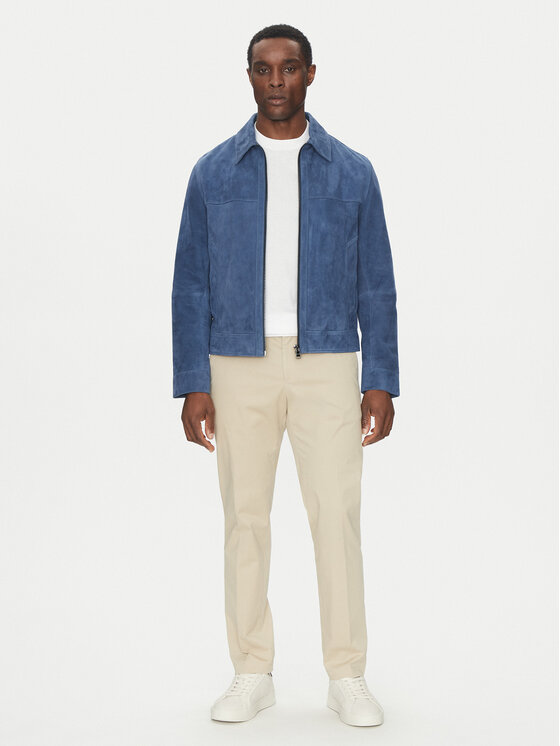 BOSS BOSS Lederjacke H-Malbano5 50528014 Blau Regular Fit