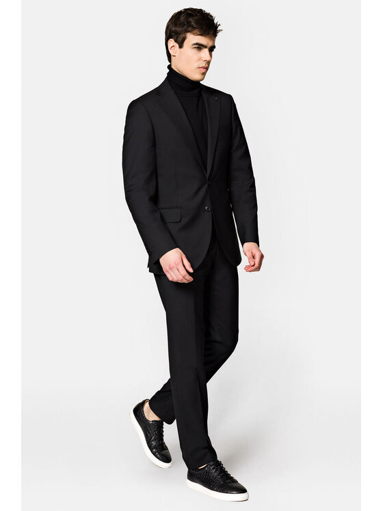 Lancerto Lancerto Garnitur Seattle GA073123000010 Czarny Slim Fit