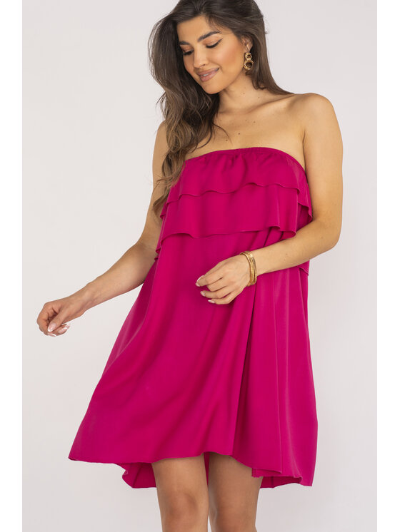 Awama Awama Sukienka letnia A658 Fioletowy Basic Fit