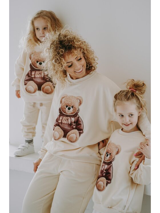 Bejbi Story Bejbi Story Bluza Bluza oversize Biscuit Teddy bez kaptura Écru Oversize
