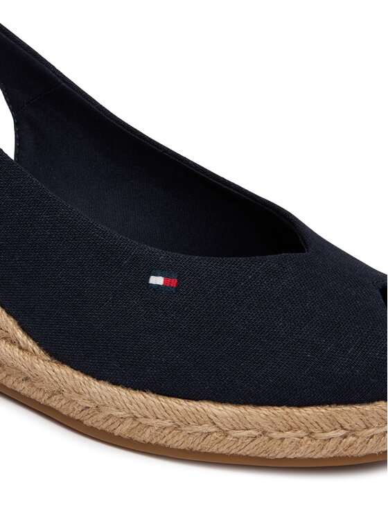 Tommy Hilfiger Tommy Hilfiger Espadrile Mid Wedge Espad Slingback FW0FW09228 Bleumarin