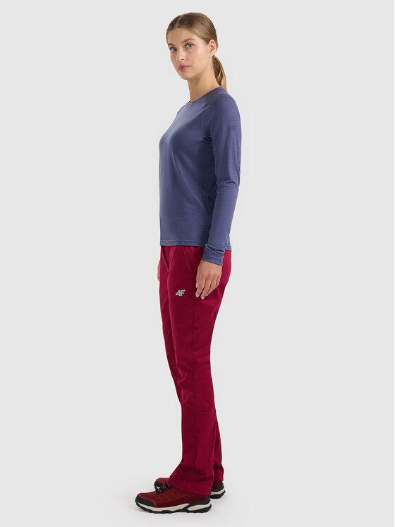 4F 4F Spodnie outdoor HALNY Bordowy Slim Fit