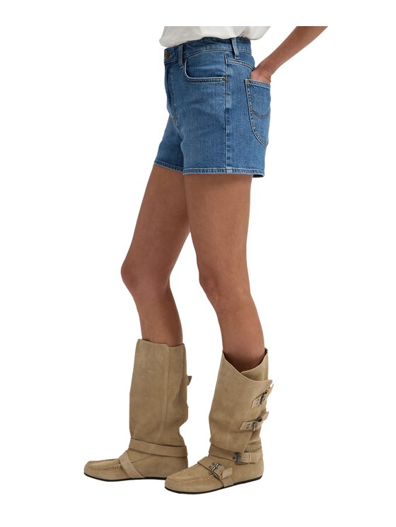 Lee Lee Szorty jeansowe 112376614 Niebieski Regular Fit