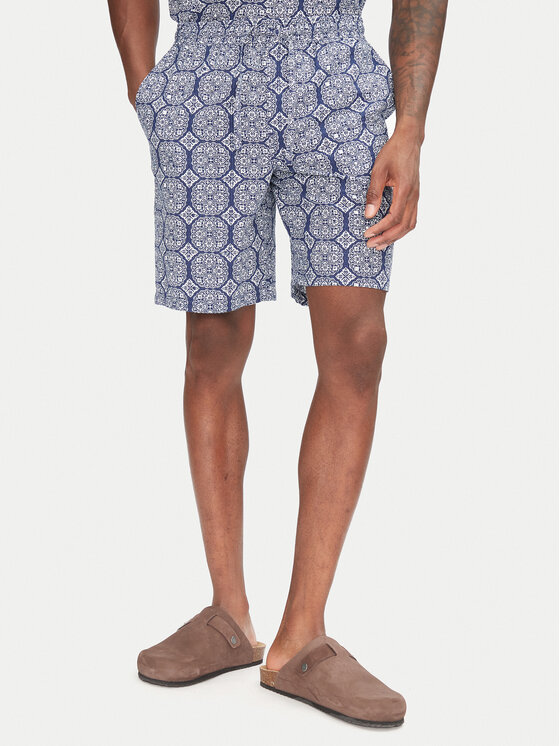 Jack & Jones Jack & Jones Sada košile a sportovní šortky Seersucker 12284648 Modrá Relaxed Fit