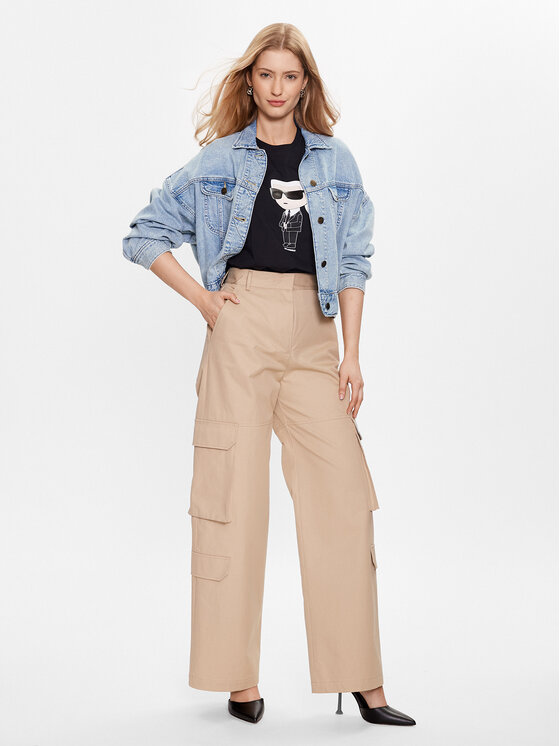 KARL LAGERFELD KARL LAGERFELD Tričko Ikonik 2.0 230W1700 Čierna Regular Fit