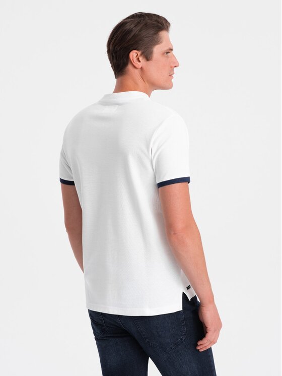 Ombre Ombre T-Shirt OM-TSCT-0156 Biały Regular Fit