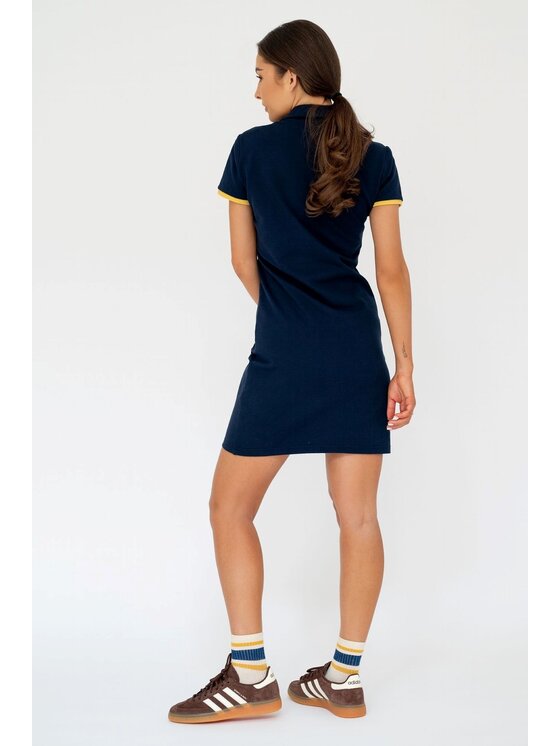 MANDRAGORA MANDRAGORA Vestito da giorno Bawełniana Pique Blu scuro Relaxed Fit