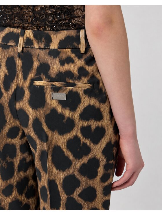 PHILIPP PLEIN PHILIPP PLEIN Kalhoty z materiálu 31572 Hnědá Straight Fit