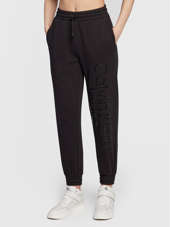 Calvin Klein Jeans Spodnji del trenirke J20J220264 Črna Regular Fit