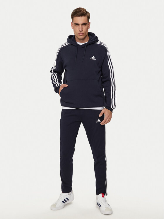 adidas adidas Majica dugih rukava Essentials Fleece 3-Stripes IJ6473 Tamnoplava Regular Fit