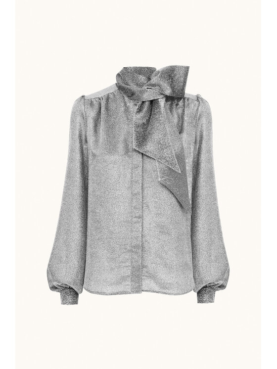 EPUZER EPUZER Blusa Silk blouse Argento Loose Fit