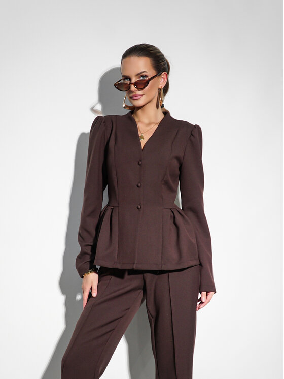 LilaLou LilaLou Marynarka Elise Brązowy Regular Fit