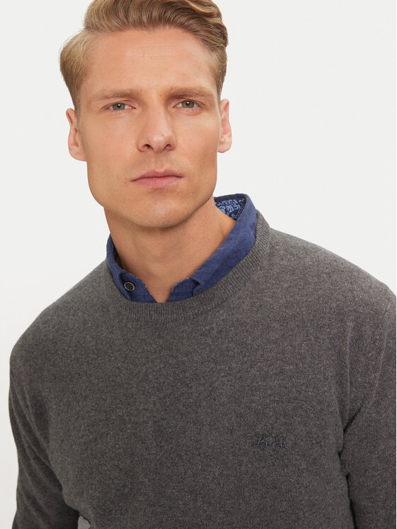 La Martina La Martina Sweter ZMS024 YW106 Szary Regular Fit