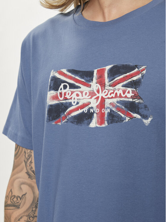 Pepe Jeans Pepe Jeans T-Shirt Clag PM509384 Modrá Regular Fit