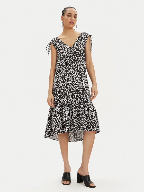 KARL LAGERFELD KARL LAGERFELD Nyári ruha 241W1308 Fekete Regular Fit