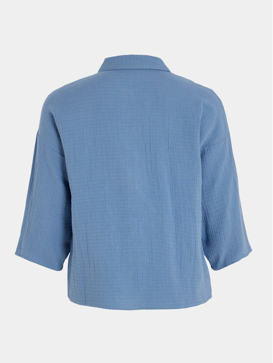 Vila Vila Camicia Lania 14089485 Blu scuro Regular Fit