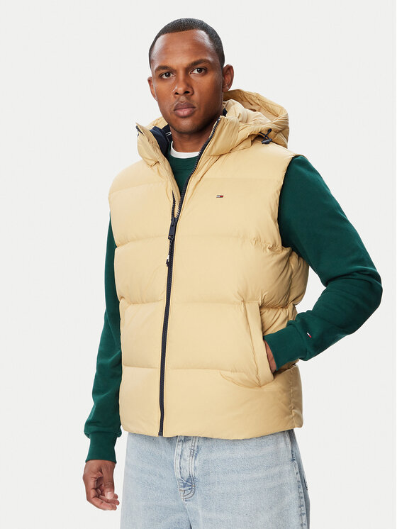 Tommy Jeans Tommy Jeans Αμάνικο Μπουφάν DM0DM20465 Ανοιχτό μπεζ Regular Fit