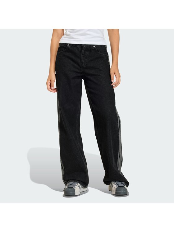 adidas adidas Джинси Firebird KD2909 Чорний Regular Fit