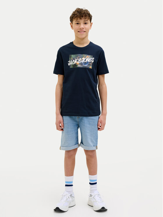 Jack & Jones Junior Jack & Jones Junior T-Shirt Hawaii 12269916 Granatowy Standard Fit