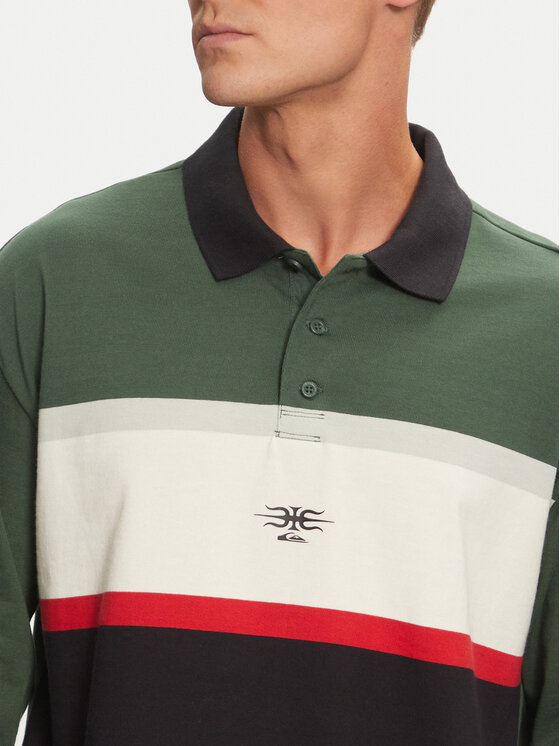 Quiksilver Quiksilver Polo marškinėliai Mercury Rugby AQYKT03125 Žalia Loose Fit