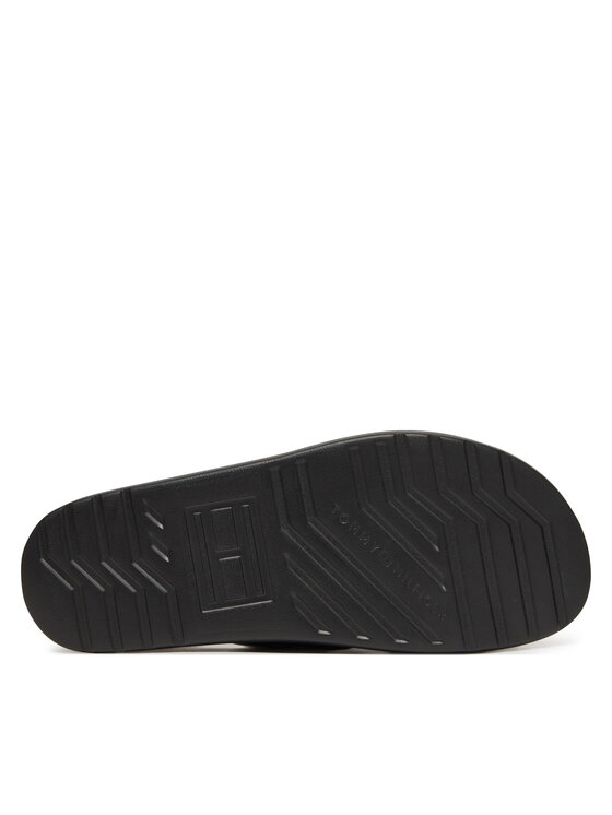 Tommy Hilfiger Tommy Hilfiger Şlapi D Density Hilfiger Lth Cc Sand FM0FM05358 Negru