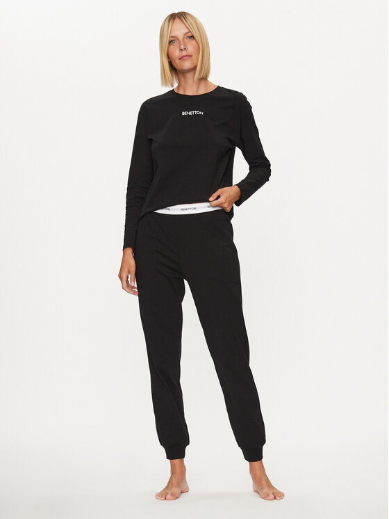United Colors Of Benetton United Colors Of Benetton Cămașă pijama 30963M04S Negru Regular Fit