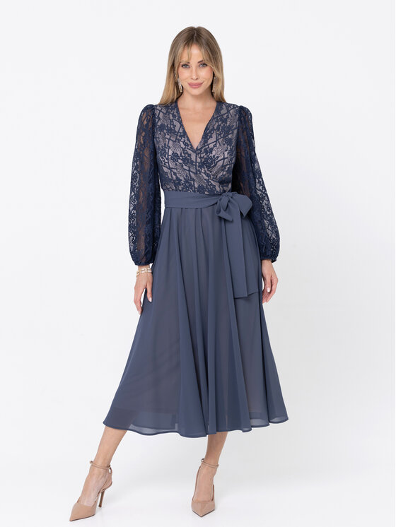 LIDIA KALITA LIDIA KALITA Sukienka koktajlowa Capri Granatowy Flare Fit