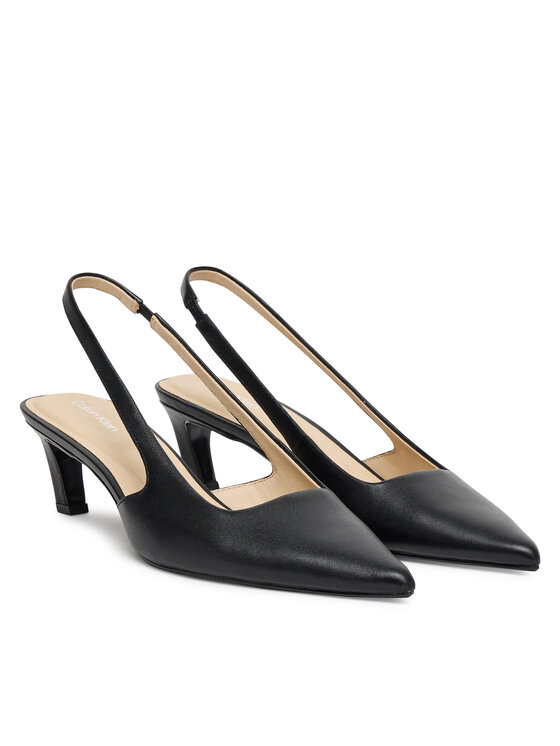 Calvin Klein Calvin Klein Sandale Ess Kitten Heel Sling Back HW0HW02641 Crna