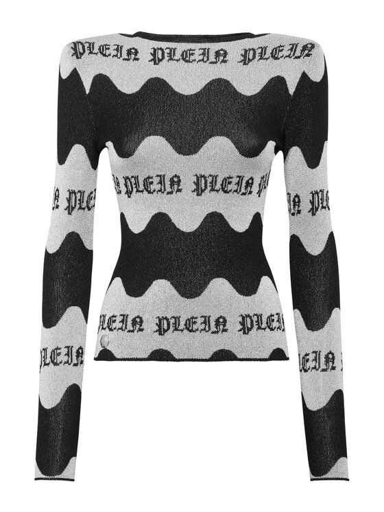 PHILIPP PLEIN PHILIPP PLEIN Bluzka 23649 Czarny Regular Fit