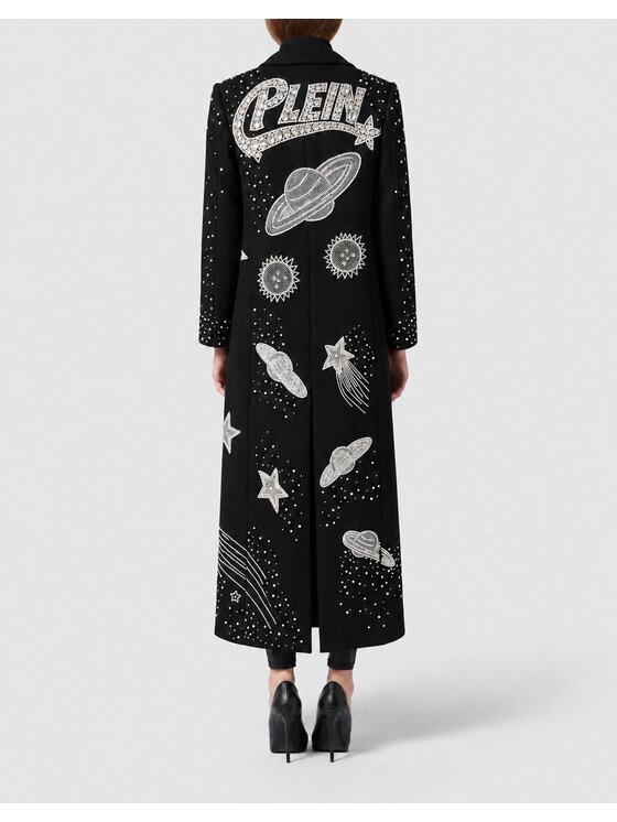 PHILIPP PLEIN PHILIPP PLEIN Płaszcz zimowy 31274 Czarny Loose Fit