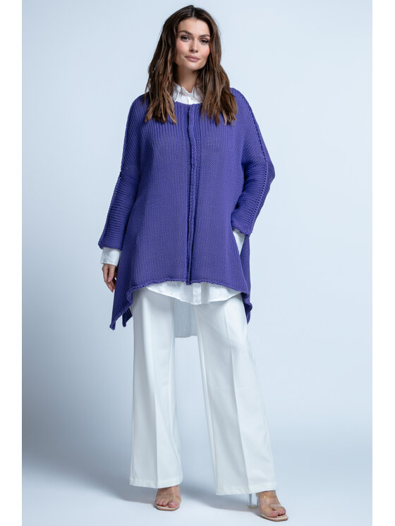 Fobya Fobya Sweter F1851 Fioletowy Oversize