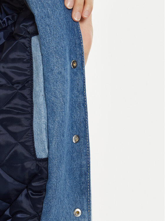 Tommy Jeans Tommy Jeans Jeans jakna Letterman DW0DW18202 Modra Oversize