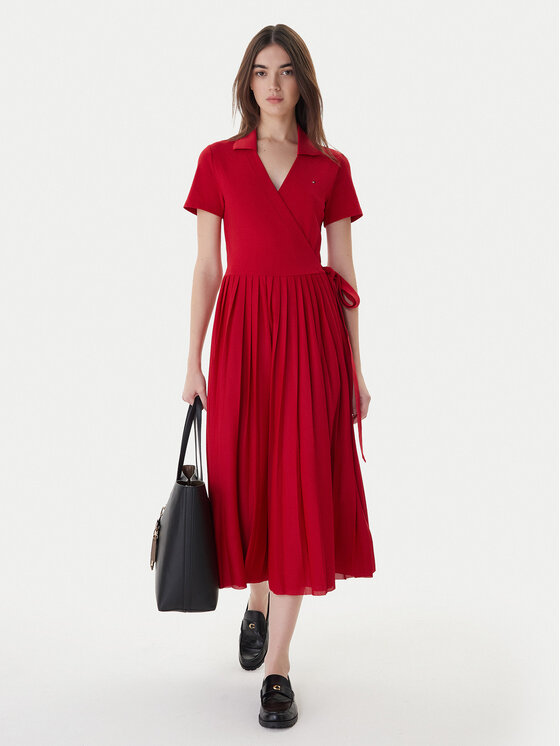 Tommy Hilfiger Tommy Hilfiger Ежедневна рокля 1985 WW0WW45733 Червен Regular Fit