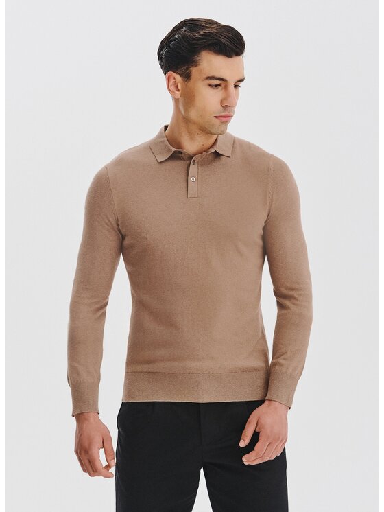 Pako Lorente Pako Lorente Sweter P25WP-2X-004 Beżowy Classic Fit