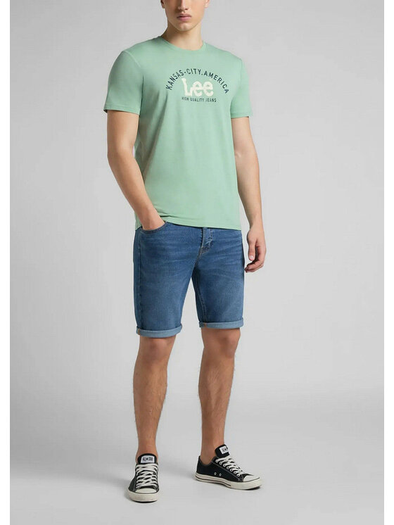 Lee Lee Szorty jeansowe 5 PKT SHORT Niebieski Regular Fit