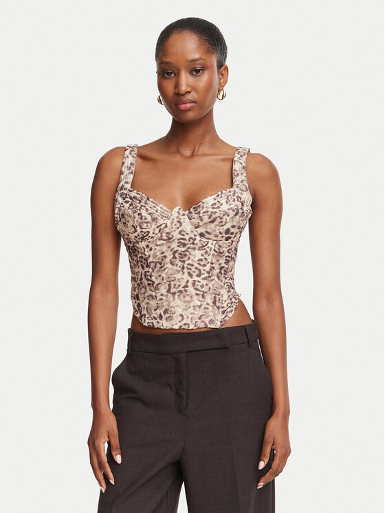 Bardot Bardot Τοπ Carolina  60423TB Ανοιχτό καφέ Slim Fit