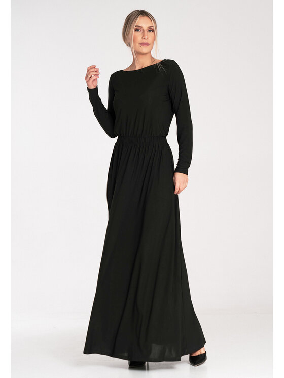 FIGL FIGL Koktejlové šaty M1052 Čierna Classic Fit