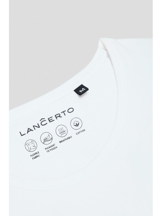 Lancerto Lancerto T-Shirt Calum TS073124000013 Biały Regular Fit