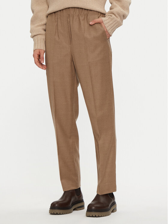 Weekend Max Mara Weekend Max Mara Medžiaginės kelnės Hateley 2425136052 Smėlio Regular Fit