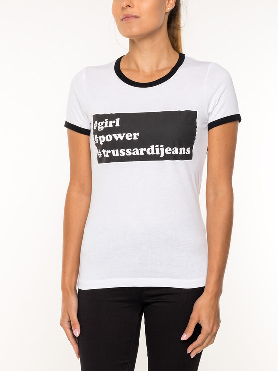 Trussardi Majica Cotton 56T00184 Bela Slim Fit