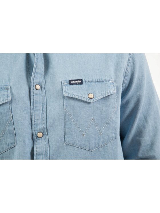 Wrangler Wrangler Koszula LS DENIM SHIRT Niebieski Regular Fit