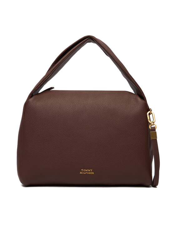 Tommy Hilfiger Tommy Hilfiger Geantă City Leather Shoulder Bag AW0AW18152 Maro