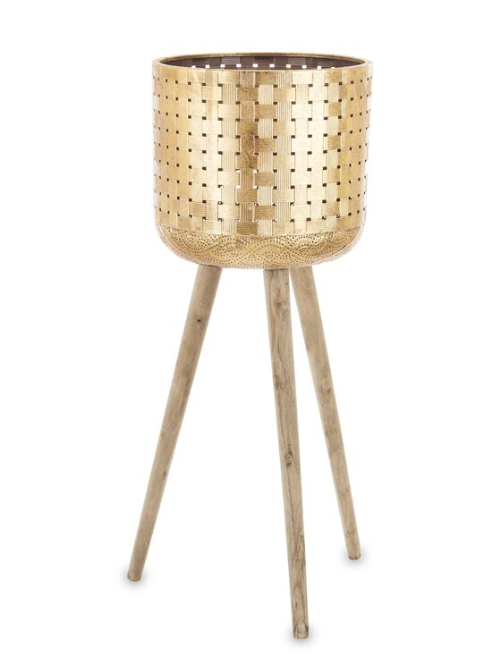 Kwietnik MIAhome, metalowy na drewnianych nóżkach 76 cm