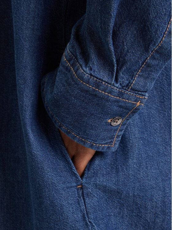 Tommy Jeans Tommy Jeans Jeanskleid DW0DW21420 Dunkelblau Relaxed Fit