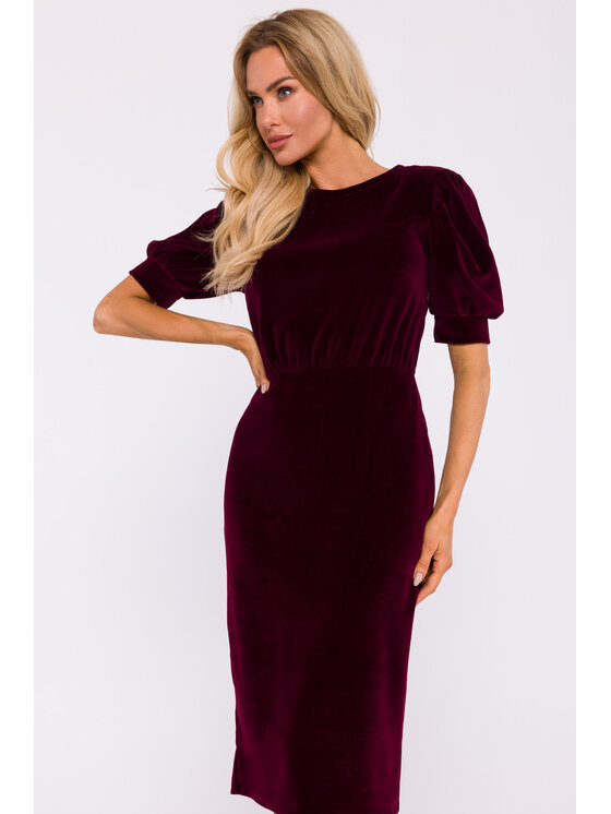 Made of Emotion Made of Emotion Sukienka wieczorowa M827 Bordowy Premium Fit