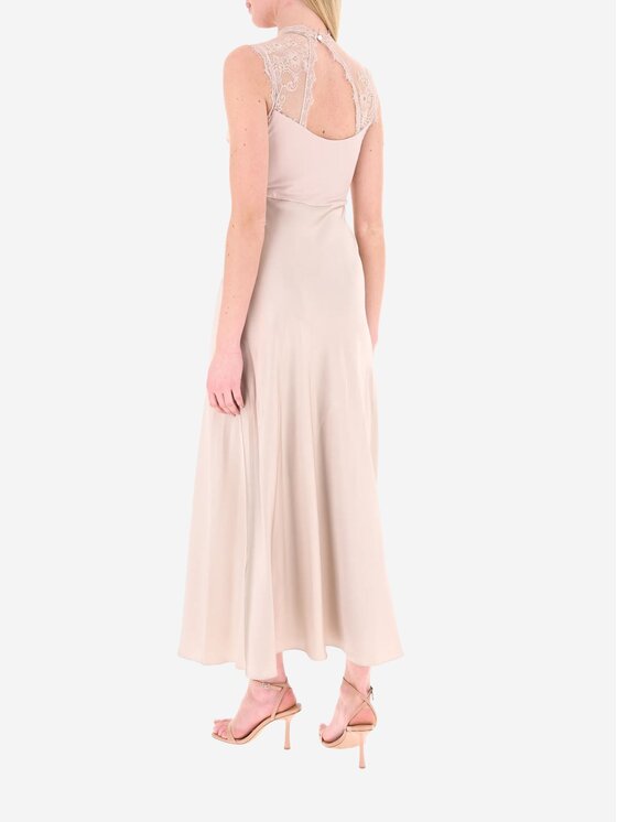 Rinascimento Rinascimento Abito da sera ABITO LUNGO BUSTIER IN PIZZO Beige Slim Fit