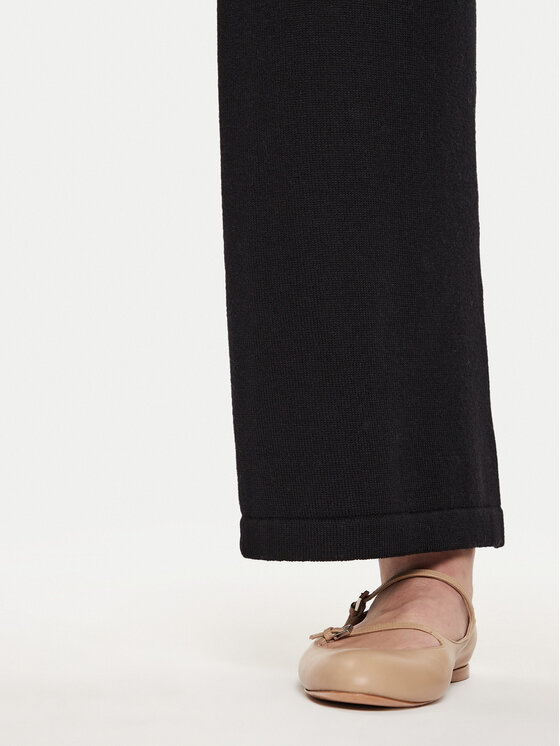 Max Mara Leisure Max Mara Leisure Spodnie dzianinowe Epopea 24263360 Czarny Relaxed Fit